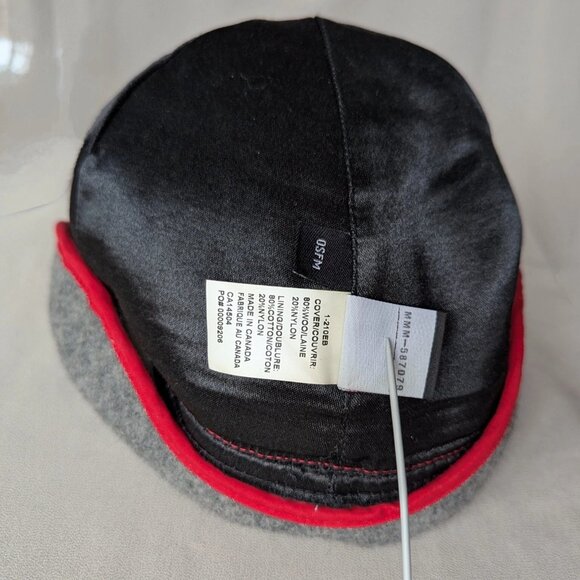 Rare CANADA GOOSE Wool Winter Baseball Cap with Ear Flaps Gray - Picture 7 of 8